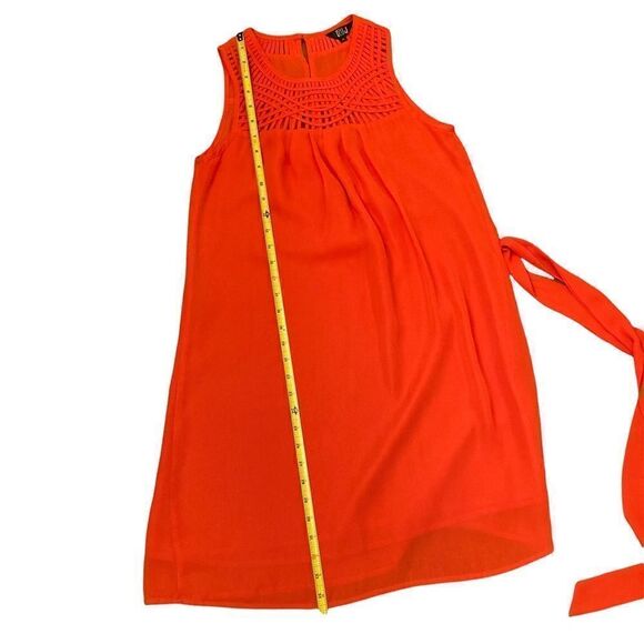 Very J vibrant orange sleeveless dress with tie, size M - Picture 5 of 8
